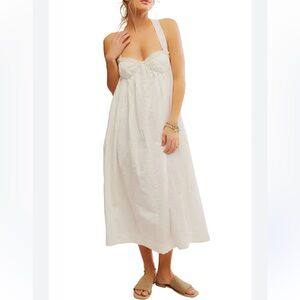 Free People White Midi Halter Sundress